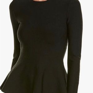 Theory peplum black knit top. Black. Size S.